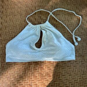American Eagle white halter bikini top size large.